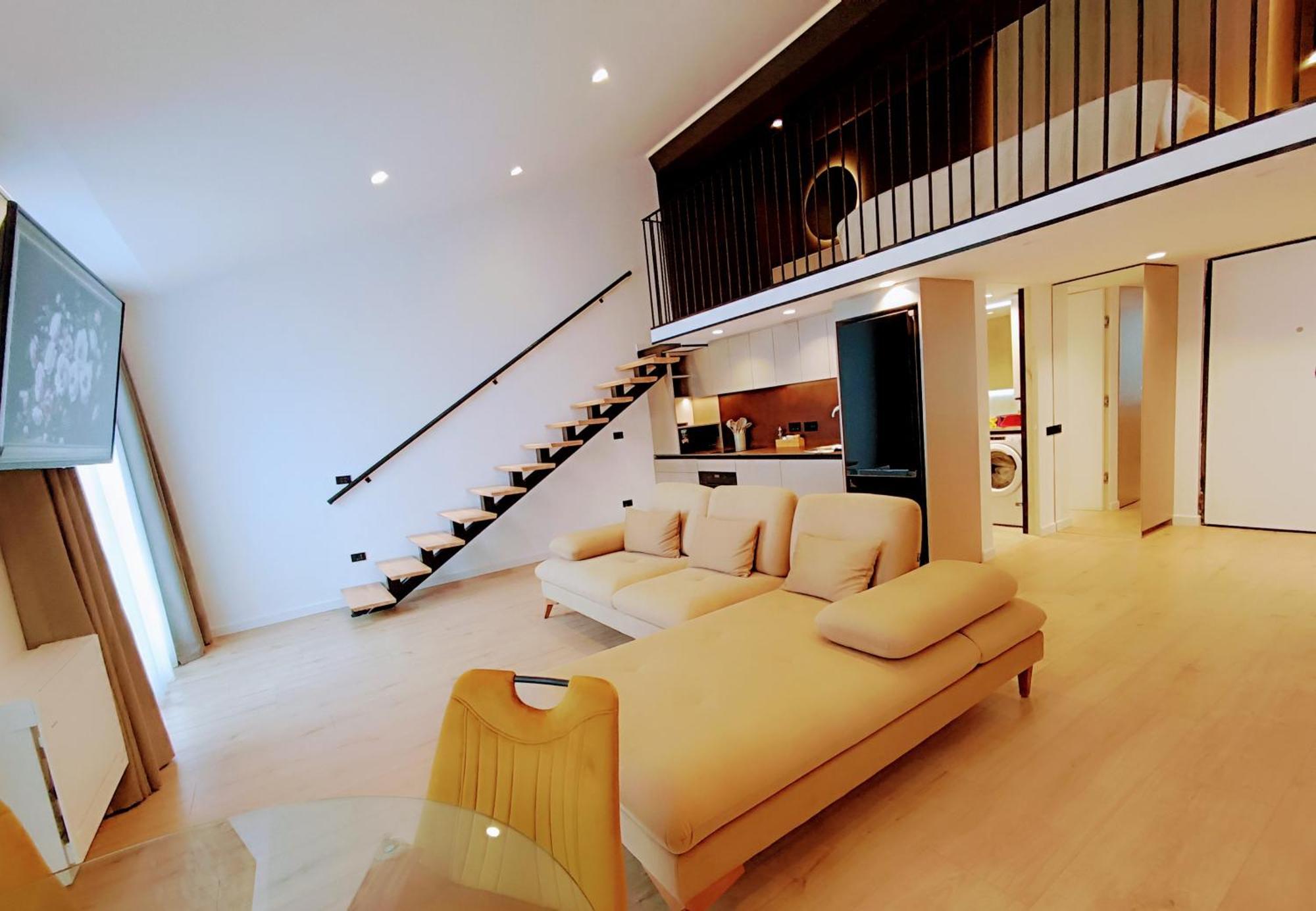 公寓 Sunset Retreat Stylish Loft By The Park Tirana